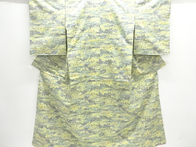 JAPANESE KIMONO / TSUMUGI / WOVEN SCENERY OF TREES